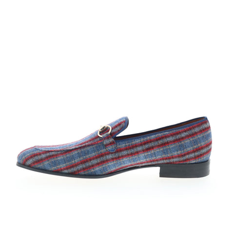 Mezlan Mez100 Mens Blue Canvas Loafers & Slip Ons Casual Shoes