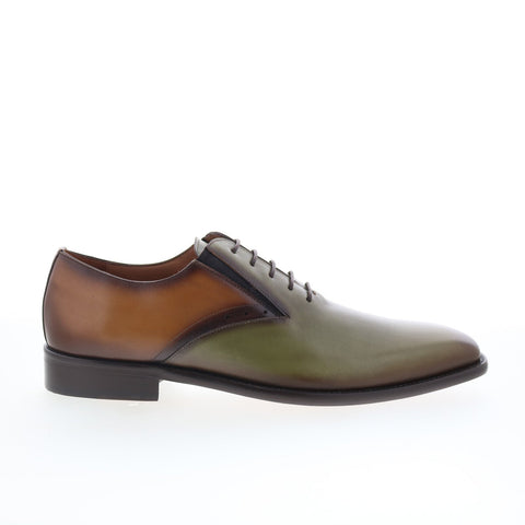 Mezlan Mez101 Mens Green Leather Oxfords & Lace Ups Plain Toe Shoes