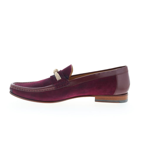 Mezlan Mez113 Mens Burgundy Suede Loafers & Slip Ons Casual Shoes
