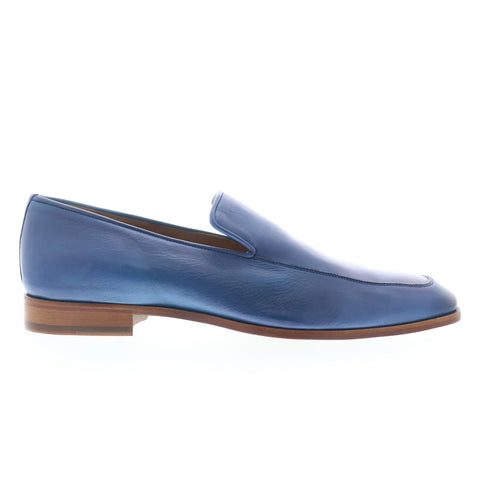 Mezlan Mez127 Mens Blue Leather Loafers & Slip Ons Casual Shoes