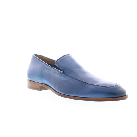 Mezlan Mez127 Mens Blue Leather Loafers & Slip Ons Casual Shoes
