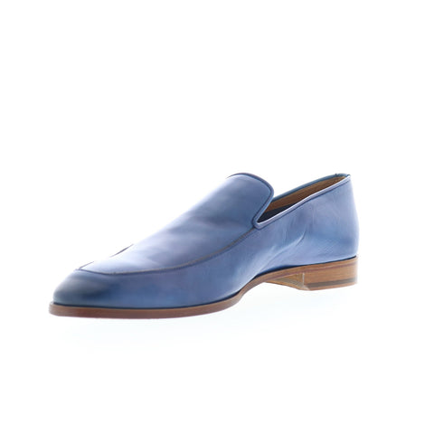 Mezlan Mez127 Mens Blue Leather Loafers & Slip Ons Casual Shoes