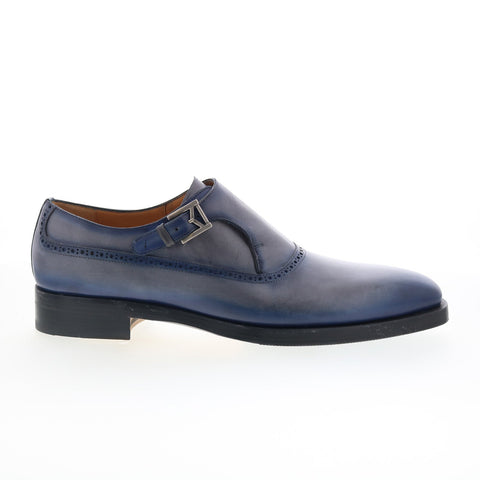 Mezlan Mez131 Mens Blue Leather Loafers & Slip Ons Casual Shoes