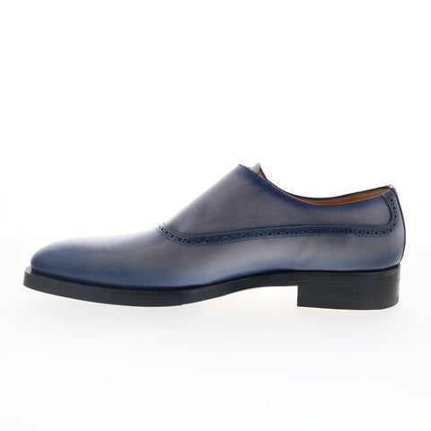 Mezlan Mez131 Mens Blue Leather Loafers & Slip Ons Casual Shoes