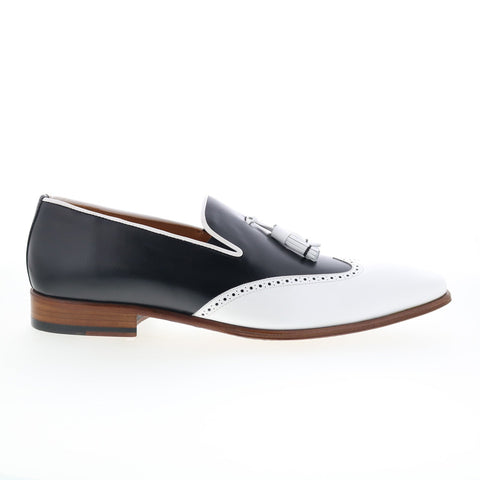 Mezlan Mez135 Mens Black Leather Loafers & Slip Ons Tasseled Shoes