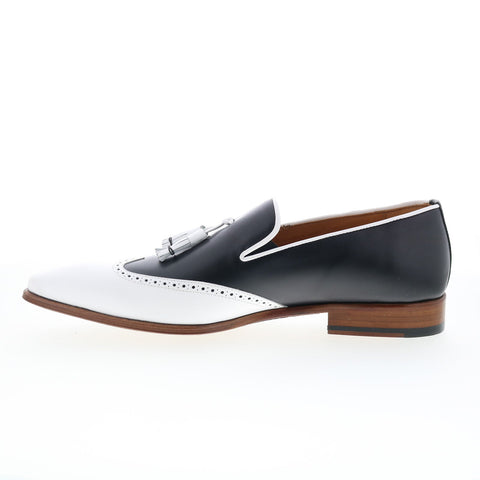 Mezlan Mez135 Mens Black Leather Loafers & Slip Ons Tasseled Shoes