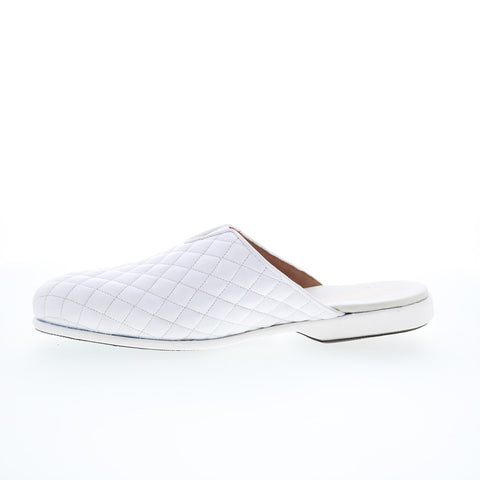 Mezlan Mez137 Mens White Leather Slip On Mules Slippers Shoes