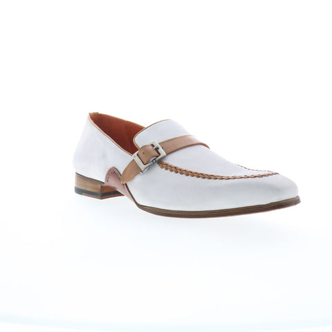 Mezlan Mez164 Mens White Leather Loafers & Slip Ons Casual Shoes