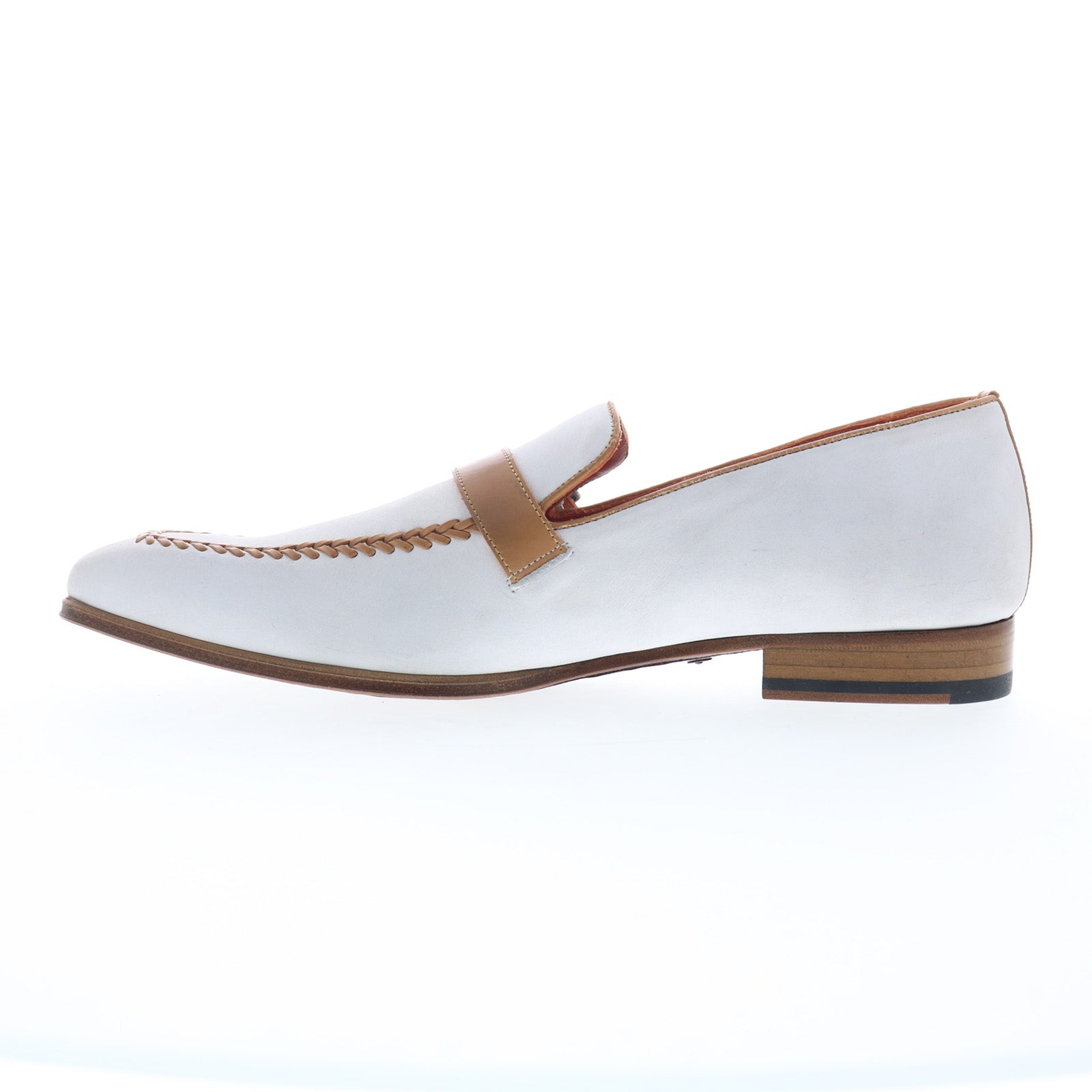 Mezlan White Leather Slip-On Loafer with Metal Bit Boardwalk White Leather Horse-Bit Sneakers main image 3