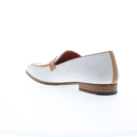 Mezlan Mez164 Mens White Leather Loafers & Slip Ons Casual Shoes