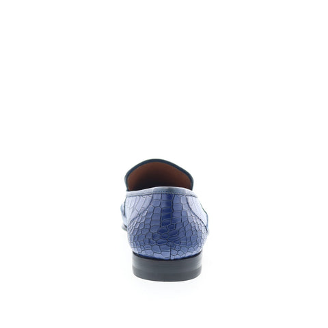 Mezlan Mez170 Mens Blue Leather Loafers & Slip Ons Casual Shoes
