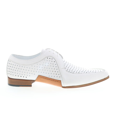 Mezlan Mez181 Mens White Leather Oxfords & Lace Ups Casual Shoes