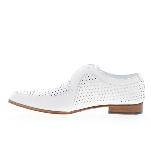 Mezlan Mez181 Mens White Leather Oxfords & Lace Ups Casual Shoes