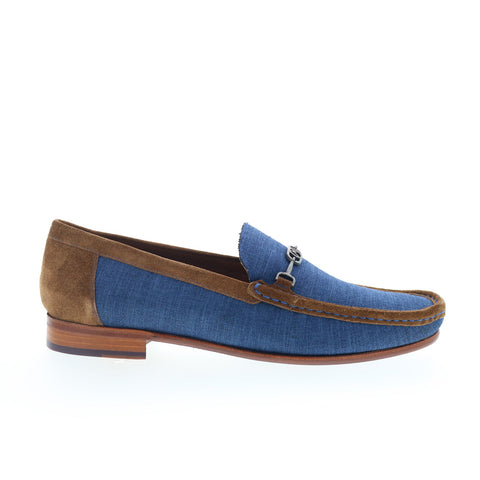 Mezlan Mez208 Mens Blue Suede Loafers & Slip Ons Casual Shoes
