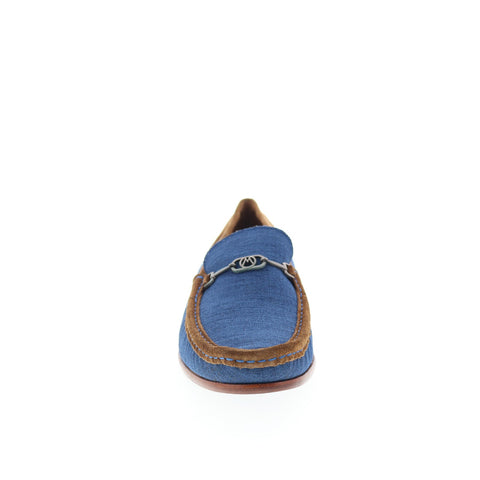 Mezlan Mez208 Mens Blue Suede Loafers & Slip Ons Casual Shoes