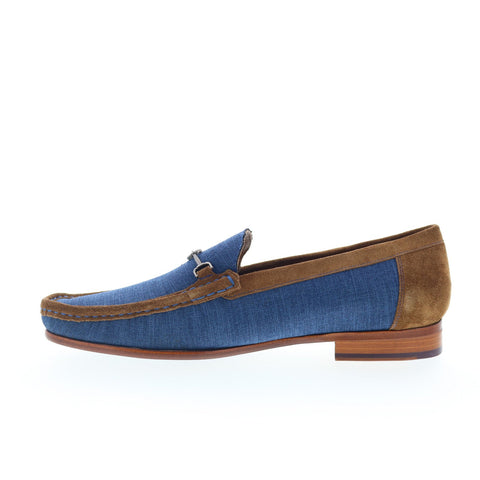 Mezlan Mez208 Mens Blue Suede Loafers & Slip Ons Casual Shoes