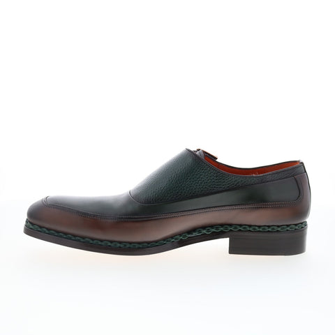 Mezlan Mez20 Mens Green Leather Loafers & Slip Ons Casual Shoes