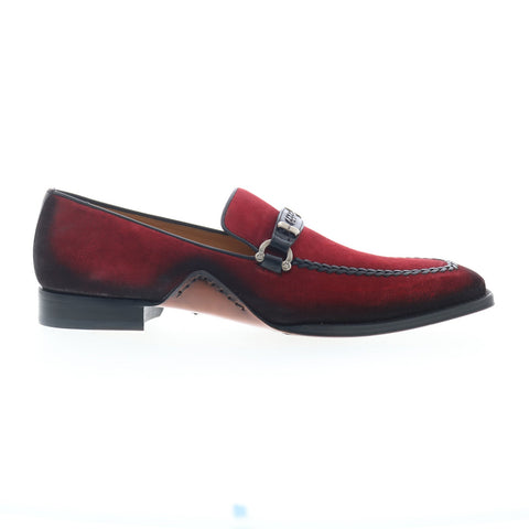 Mezlan Mez211 Mens Red Suede Slip On Loafers & Slip Ons Casual Shoes