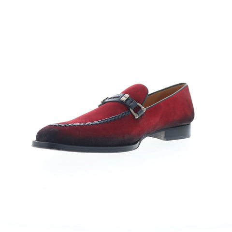 Mezlan Mez211 Mens Red Suede Slip On Loafers & Slip Ons Casual Shoes