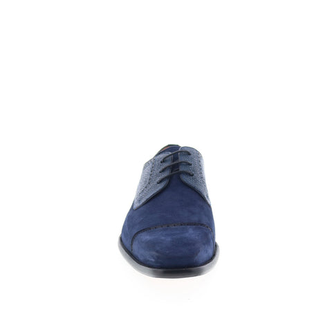 Mezlan Mez227 Mens Blue Suede Oxfords & Lace Ups Cap Toe Shoes