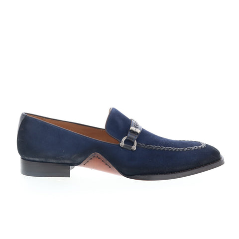 Mezlan Mez243 Mens Blue Suede Loafers & Slip Ons Casual Shoes