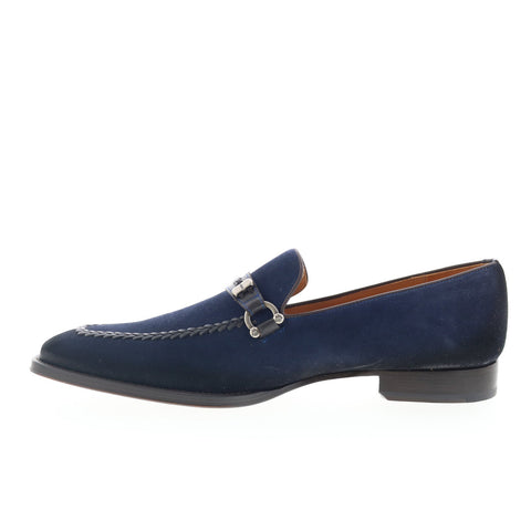 Mezlan Mez243 Mens Blue Suede Loafers & Slip Ons Casual Shoes
