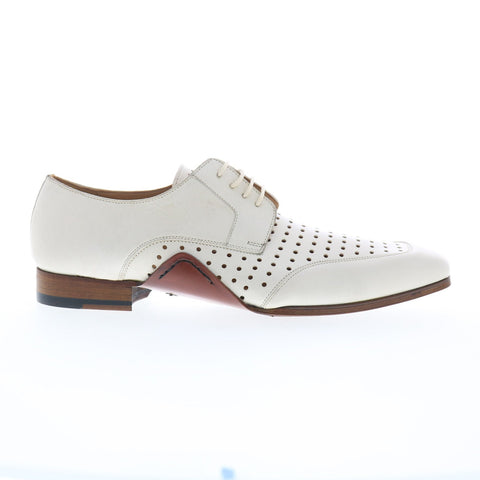 Mezlan Mez247 Mens White Leather Oxfords & Lace Ups Casual Shoes