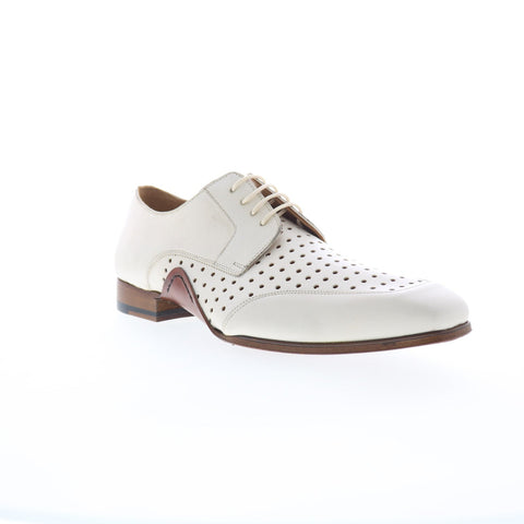 Mezlan Mez247 Mens White Leather Oxfords & Lace Ups Casual Shoes