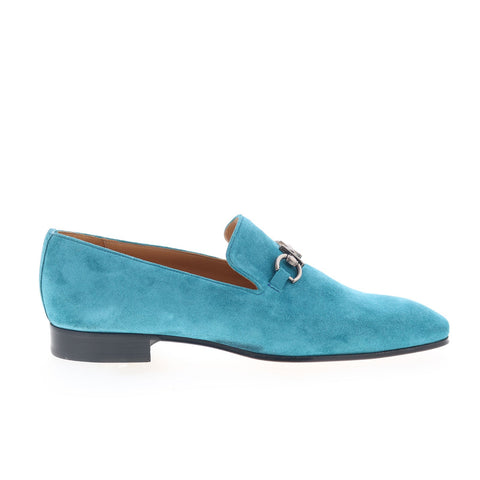 Mezlan Mez255 Mens Blue Suede Loafers & Slip Ons Casual Shoes