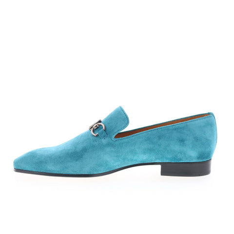 Mezlan Mez255 Mens Blue Suede Loafers & Slip Ons Casual Shoes