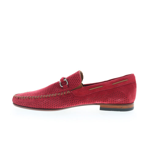 Mezlan Mez264 Mens Red Suede Slip On Loafers & Slip Ons Casual Shoes