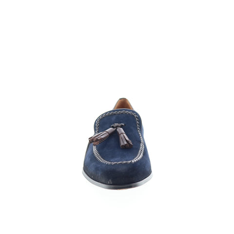 Mezlan Mez267 Mens Blue Suede Loafers & Slip Ons Tasseled Shoes