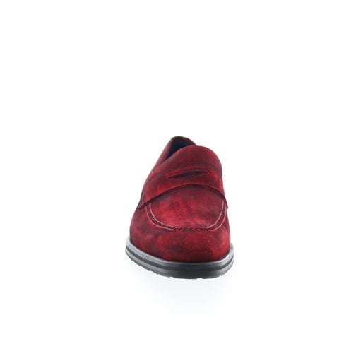 Mezlan Mez268 Mens Red Suede Slip On Loafers & Slip Ons Penny Shoes