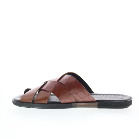 Mezlan Mez271 Mens Brown Leather Slip On Slides Sandals Shoes