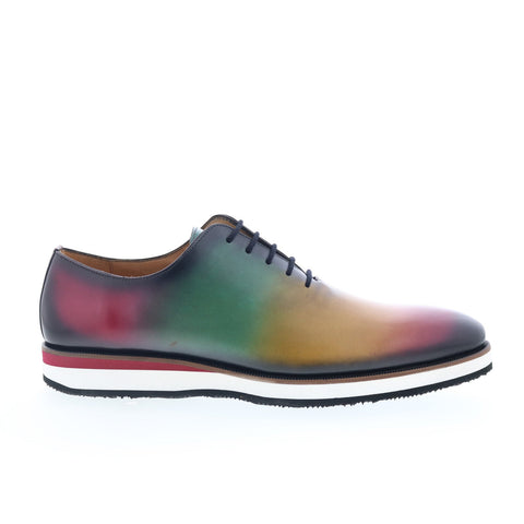 Mezlan Mez283 Mens Green Leather Oxfords & Lace Ups Plain Toe Shoes