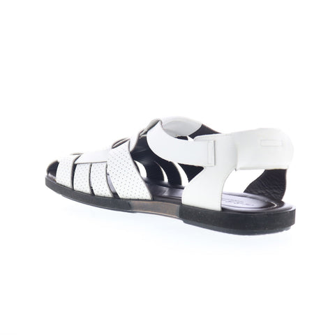 Mezlan Mez305 Mens White Leather Hook & Loop Sport Sandals Shoes