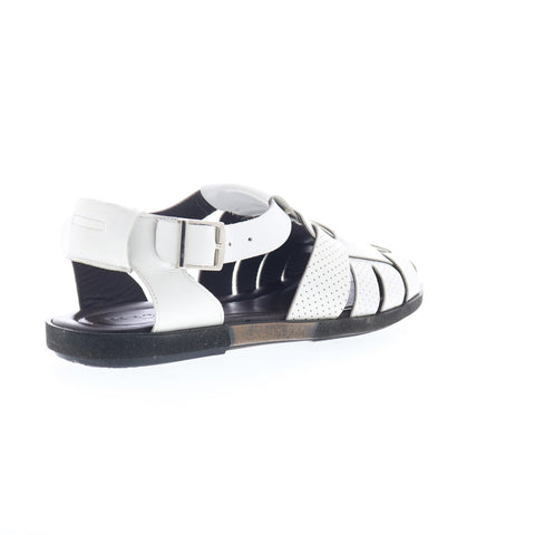 Mezlan Mez305 Mens White Leather Hook & Loop Sport Sandals Shoes