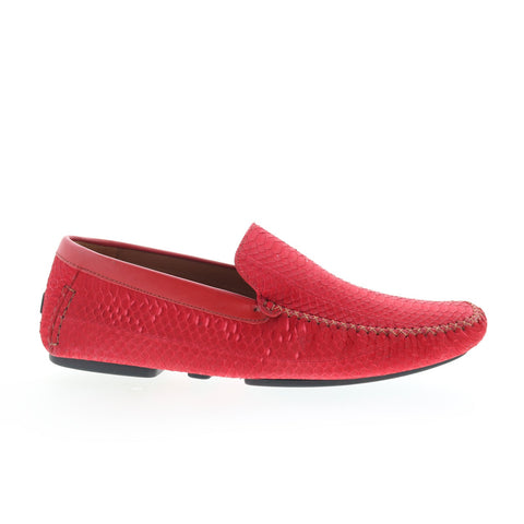 Mezlan Mez336 Mens Red Leather Loafers & Slip Ons Casual Shoes