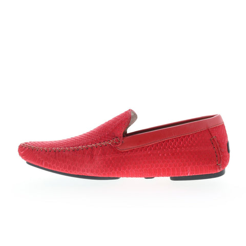 Mezlan Mez336 Mens Red Leather Loafers & Slip Ons Casual Shoes