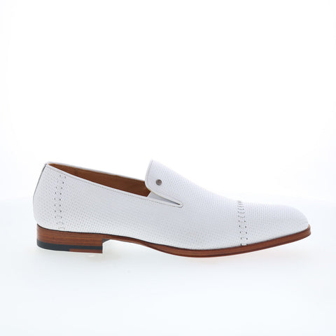 Mezlan Mez344 Mens White Leather Loafers & Slip Ons Casual Shoes