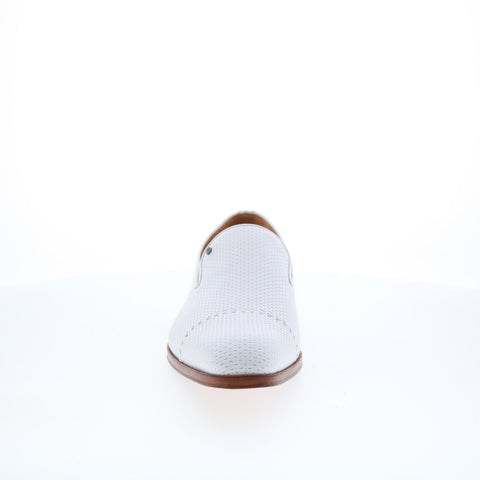 Mezlan Mez344 Mens White Leather Loafers & Slip Ons Casual Shoes