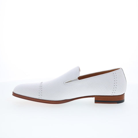 Mezlan Mez344 Mens White Leather Loafers & Slip Ons Casual Shoes