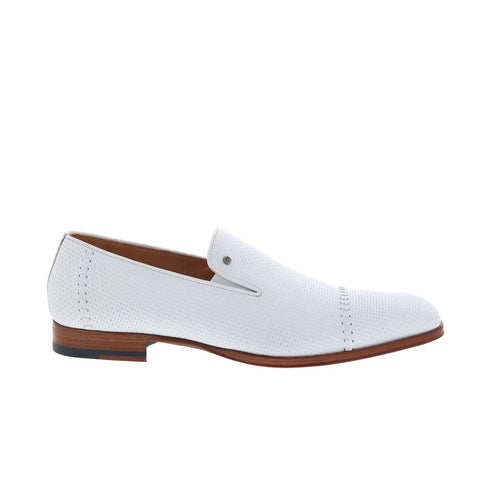 Mezlan Mez344 Mens White Leather Loafers & Slip Ons Casual Shoes