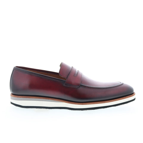 Mezlan Mez352 Mens Burgundy Leather Loafers & Slip Ons Penny Shoes