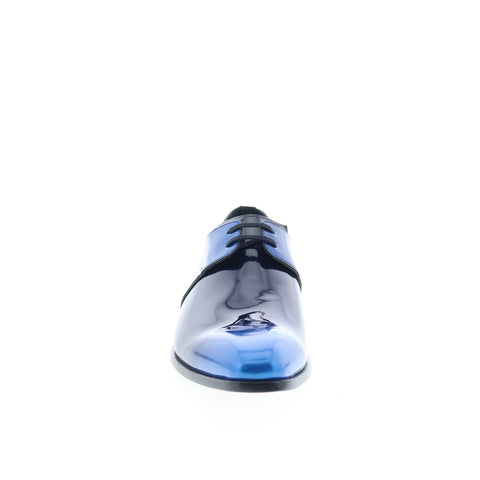 Mezlan Mez359 Mens Blue Leather Oxfords & Lace Ups Plain Toe Shoes