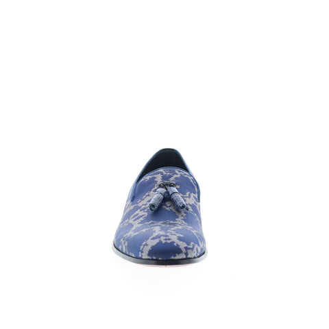 Mezlan Mez360 Mens Blue Leather Loafers & Slip Ons Tasseled Shoes