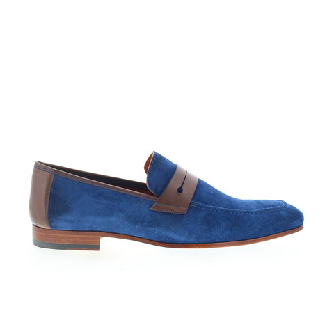 Mezlan Mez373 Mens Blue Suede Slip On Loafers & Slip Ons Penny Shoes