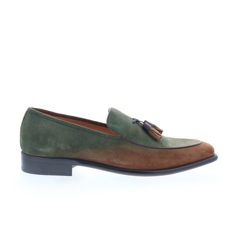 Mezlan Mez381 Mens Green Suede Loafers & Slip Ons Tasseled Shoes
