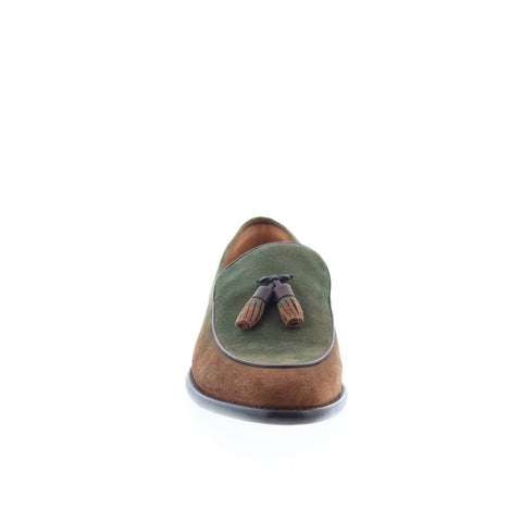 Mezlan Mez381 Mens Green Suede Loafers & Slip Ons Tasseled Shoes