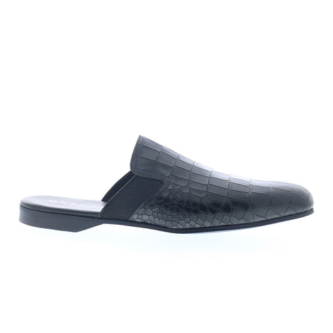 Mezlan Mez39 Mens Black Leather Slip On Mules Slippers Shoes